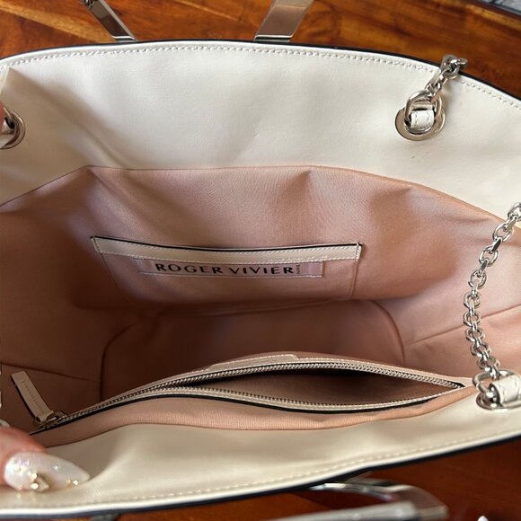 ROGER VIVIER Metallic woven leather tote, LIKE NEW - Picture 7 of 10